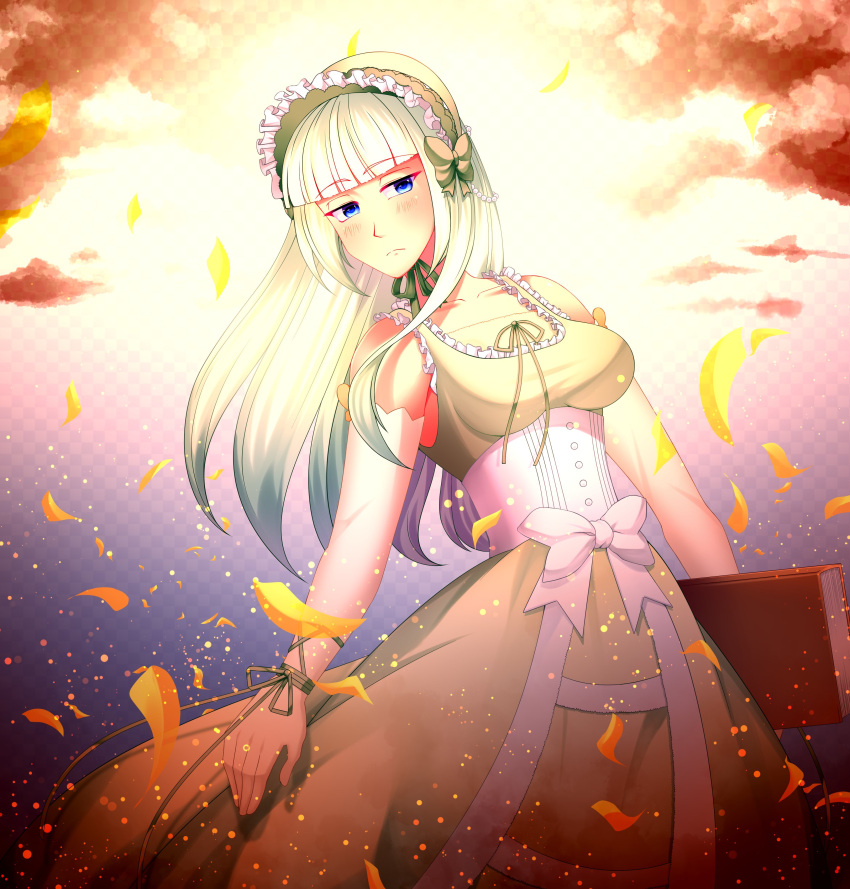 1girl, absurdres, bad_source, blue_eyes, book, clair_vaux_bernardus, green_hair, highres