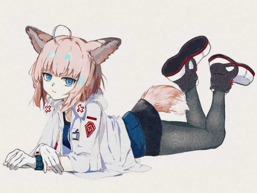 1326496175, 1girl, ahoge, animal_ear_fluff, animal_ears, arknights, black_pantyhose, black_skirt