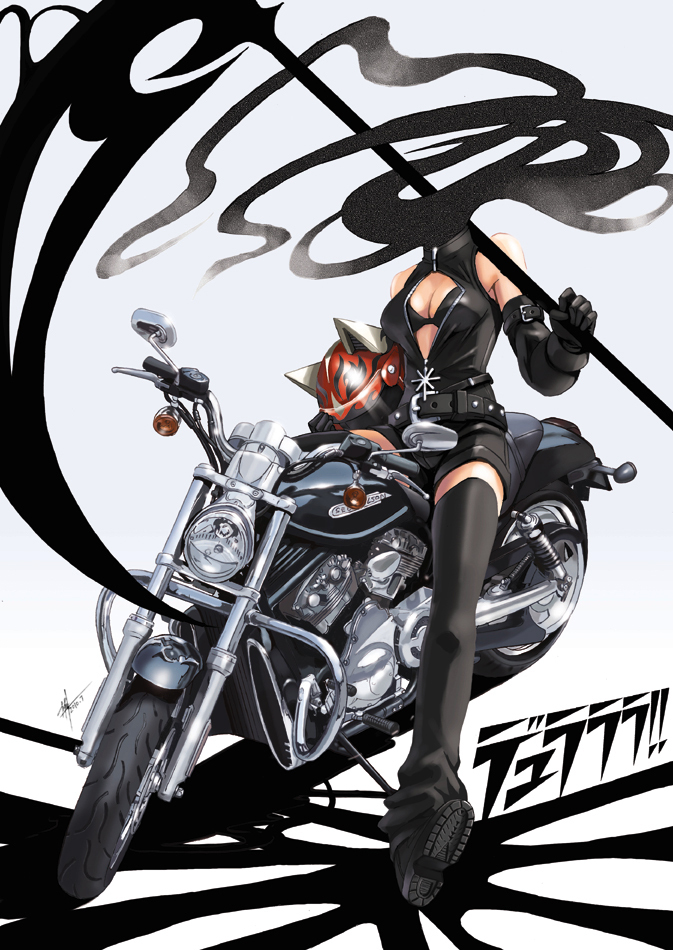 belt, boots, breasts, celty_sturluson, cleavage, dullahan, durarara!!, gloves