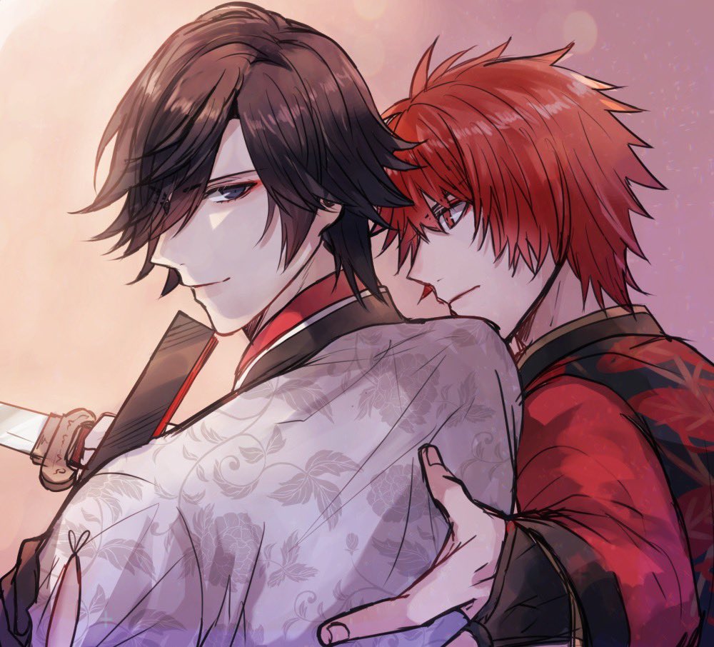 2boys, black_bridal_gauntlets, black_gloves, black_hair, blue_eyes, bridal_gauntlets, changpao, chinese_clothes