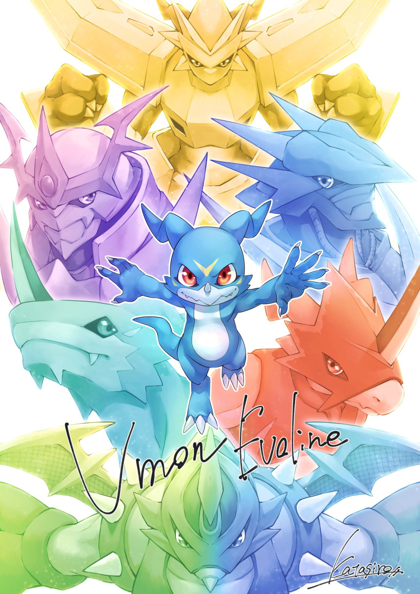 6+others, armor, claws, digimon, digimon_(creature), dragon, fladramon, highres