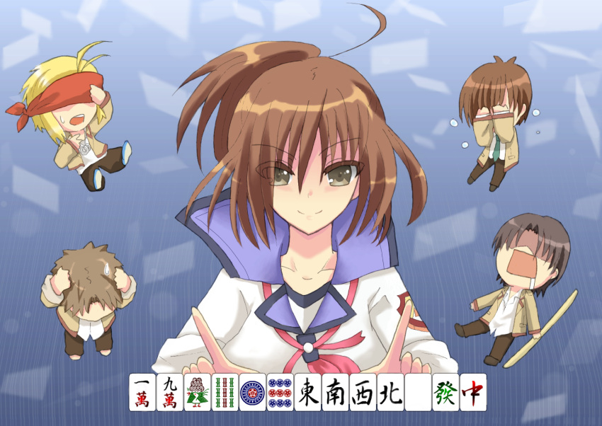 brown_eyes, brown_hair, chibi, fujimaki, fujimaki_(angel_beats!), hisako, hisako_(angel_beats!), long_hair