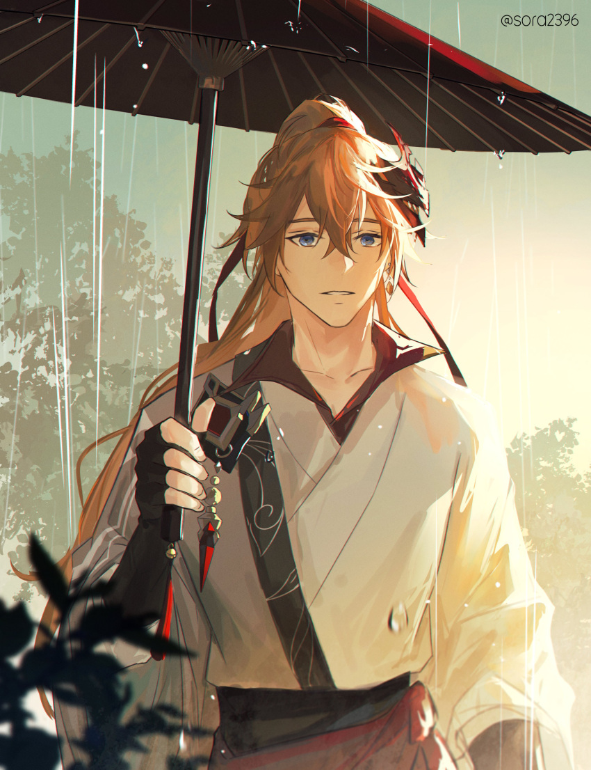 1boy, absurdres, alternate_costume, alternate_hair_length, alternate_hairstyle, artist_name, belt, black_belt
