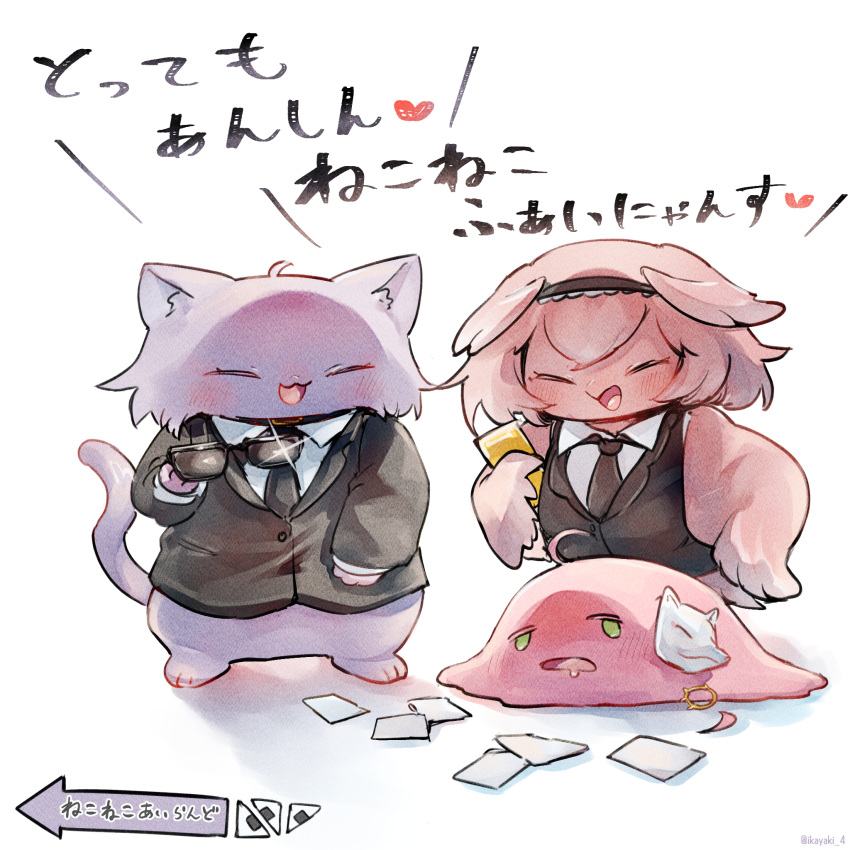 animal_focus, animalization, blush, bocchi_the_rock!, business_suit, chibi, closed_eyes, commentary_request