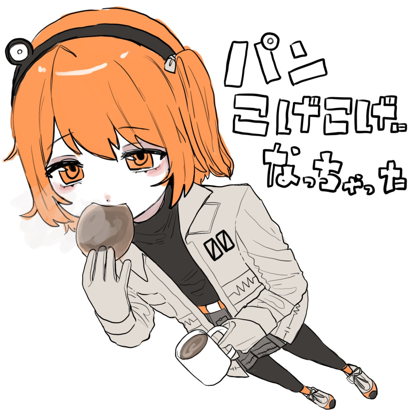 1girl, a.i._voice, adachi_rei, belt, black_hairband, black_leggings, black_shirt, bread_bun