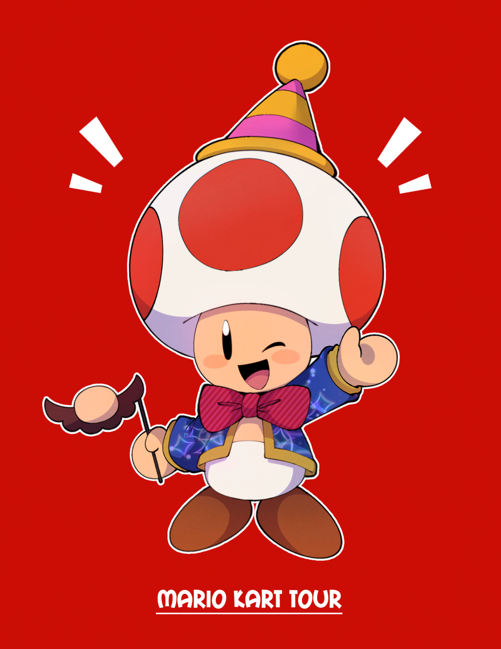 1boy, ;d, arm_up, black_eyes, blue_jacket, blush, blush_stickers, bow