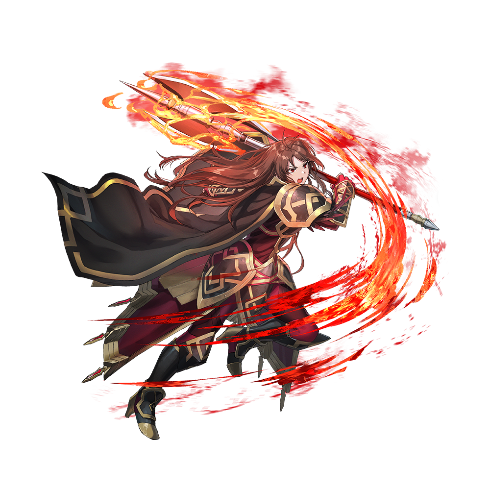 1girl, armor, attack, axe, battle_axe, black_cape, brown_eyes, brown_hair