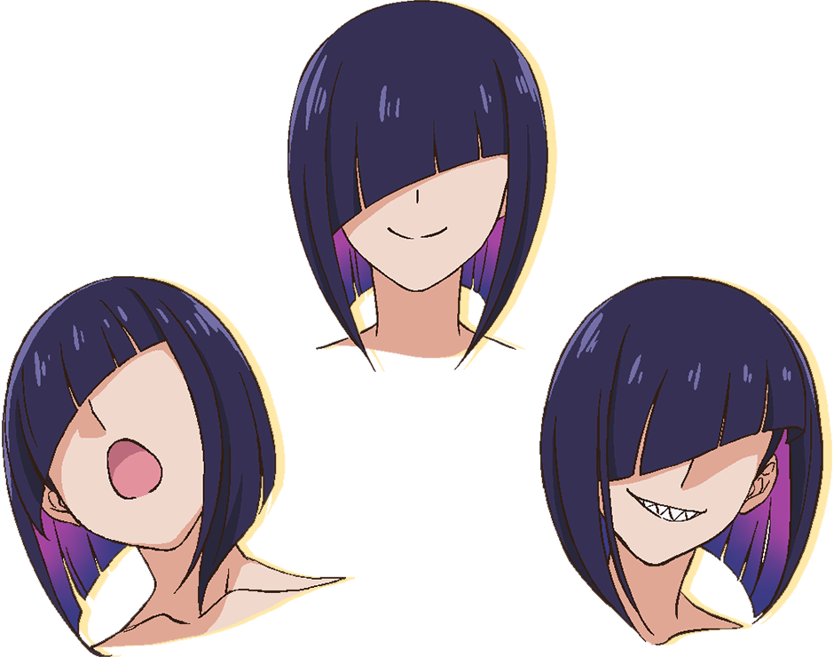 1girl, alpha_transparency, blunt_bangs, blunt_ends, covered_eyes, dekoboko_majo_no_oyako_jijou, giriko_(dekoboko_majo_no_oyako_jijou), hair_over_eyes