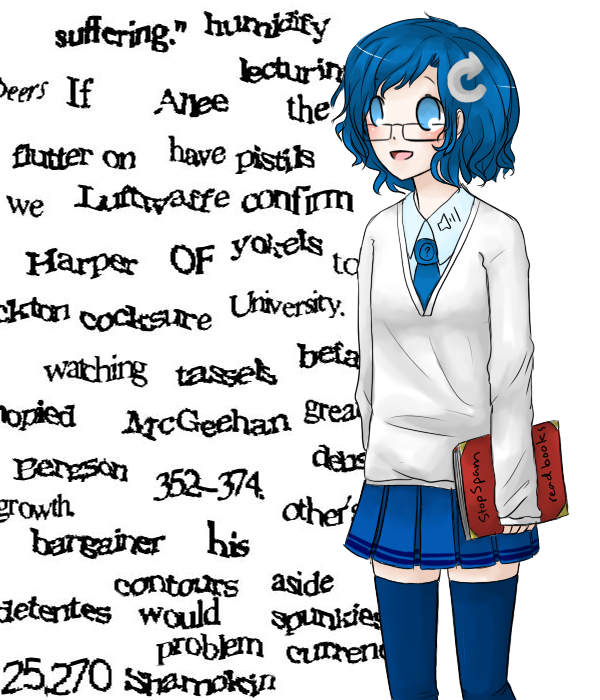 1girl, 4chan, ?, blue_eyes, blue_hair, captcha-tan, drawfag, glasses