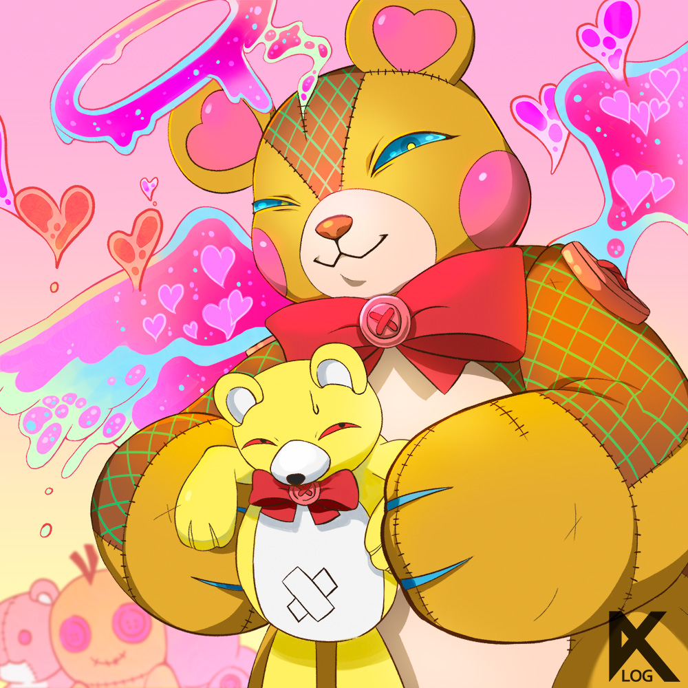 1other, artist_logo, blue_eyes, bow, bowtie, digimon, digimon_(creature), halo