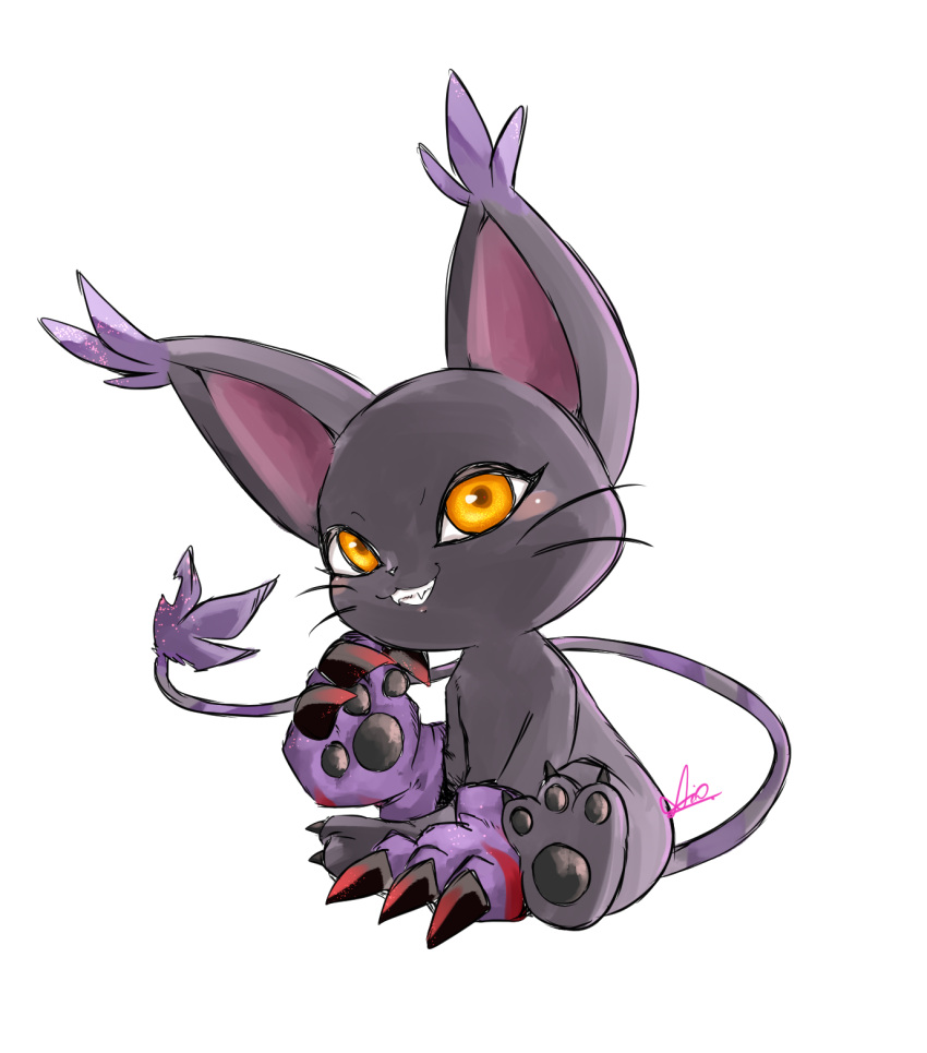 1other, animal_ears, blacktailmon, cat_ears, claws, digimon, digimon_(creature), gizamond