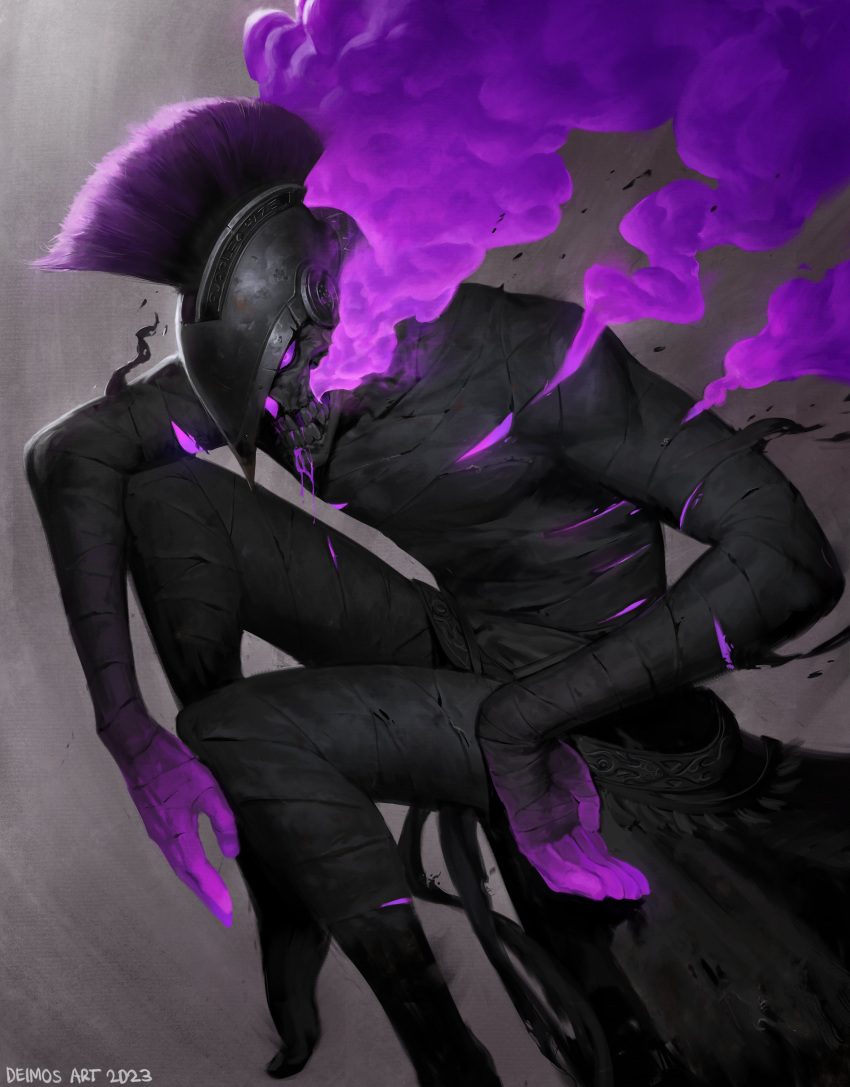 absurdres, breaking, deimos_art, glowing, glowing_eyes, glowing_hands, helmet, highres