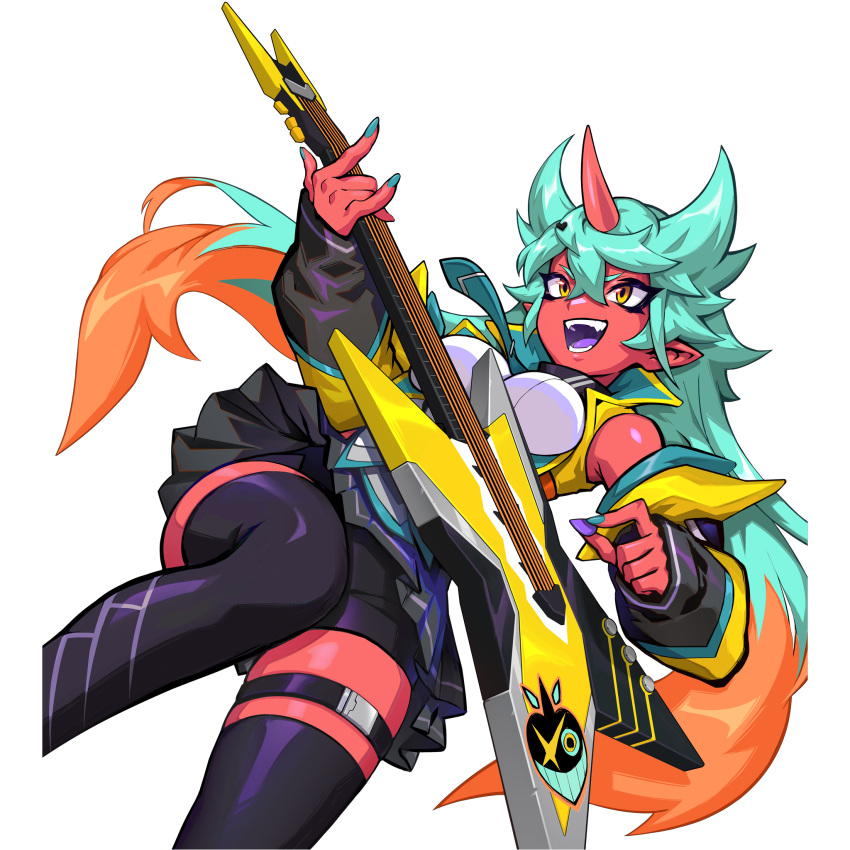 1girl, artist_request, bare_shoulders, blue_hair, colored_tongue, demon_girl, detached_sleeves, drive.google.com/drive/folders/1xzdeqmnba4m-tra0f67jldkyizdrx2hy