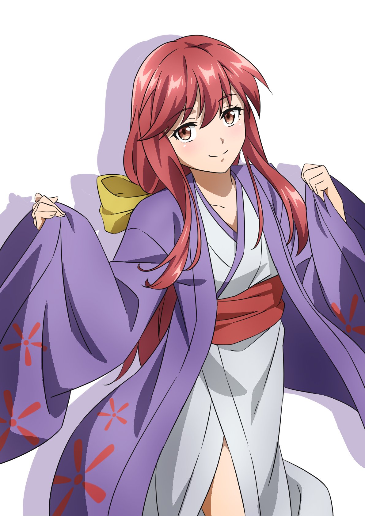 1girl, bow, brown_eyes, coat, gyouza_(mhea5724), highres, japanese_clothes, kimono