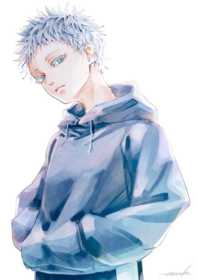 1boy, 28cg, aged_down, black_shorts, blue_eyes, closed_mouth, cowboy_shot, gojou_satoru
