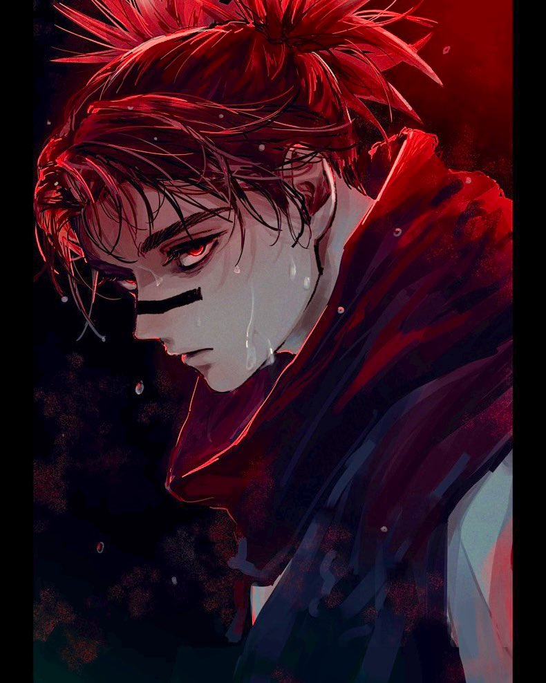 1boy, 28cg, black_background, black_eyes, black_hair, black_scarf, choso_(jujutsu_kaisen), facial_tattoo