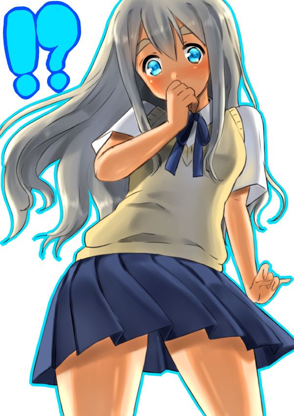 blue_eyes, k-on!, kotobuki_tsumugi, koue, long_hair, school_uniform, silver_hair, solo, sora_megumu
