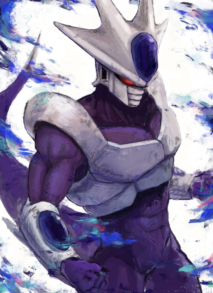 1boy, abs, alien, b_nosk101, clenched_hands, colored_sclera, cooler_(dragon_ball), cowboy_shot
