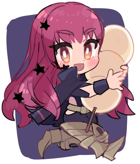 1girl, :d, blush, cape, chibi, clothing_cutout, fire_emblem, fire_emblem_engage