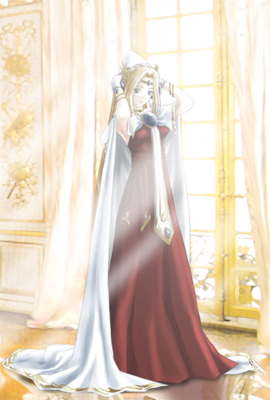 1girl, blonde_hair, circlet, dress, filia_ul_copt, haru_pixiv, slayers, slayers_try