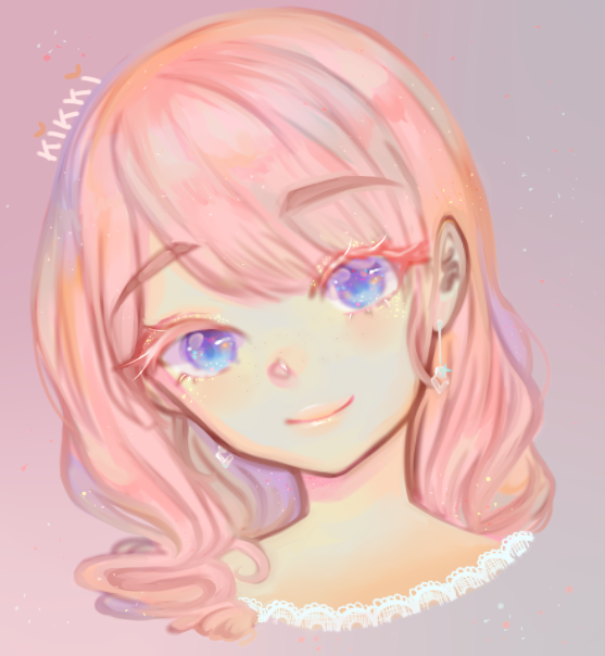 1girl, artist_name, blue_eyes, closed_mouth, colored_eyelashes, commentary, dangle_earrings, diamond_earrings