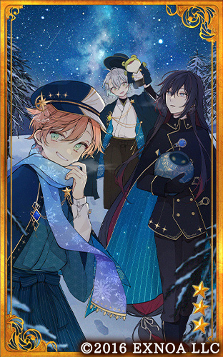 3boys, :d, adjusting_scarf, akakura, antenna_hair, aqua_hair, aqua_kimono, asa_no_ha_(pattern)