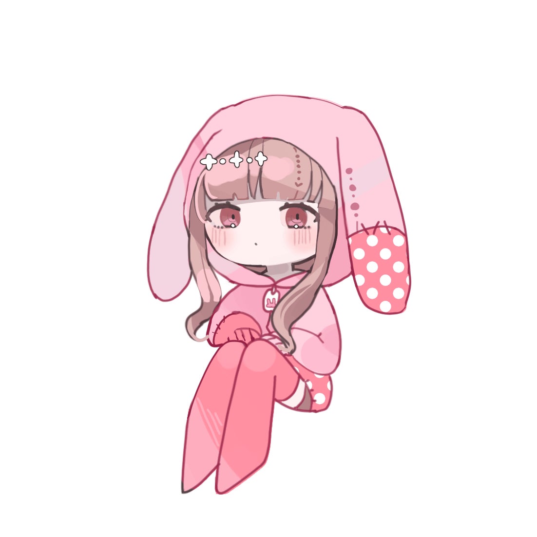 animal_ears, animal_hood, blush, brown_hair, cosplay, curly_hair, fang, hood
