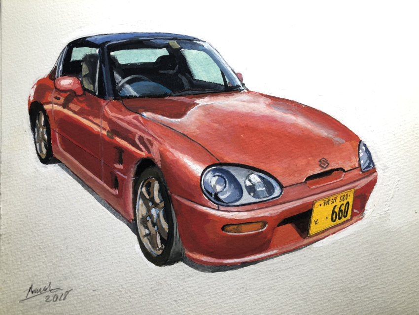 absurdres, artist_name, atelier_634, car, dated, highres, license_plate, motor_vehicle
