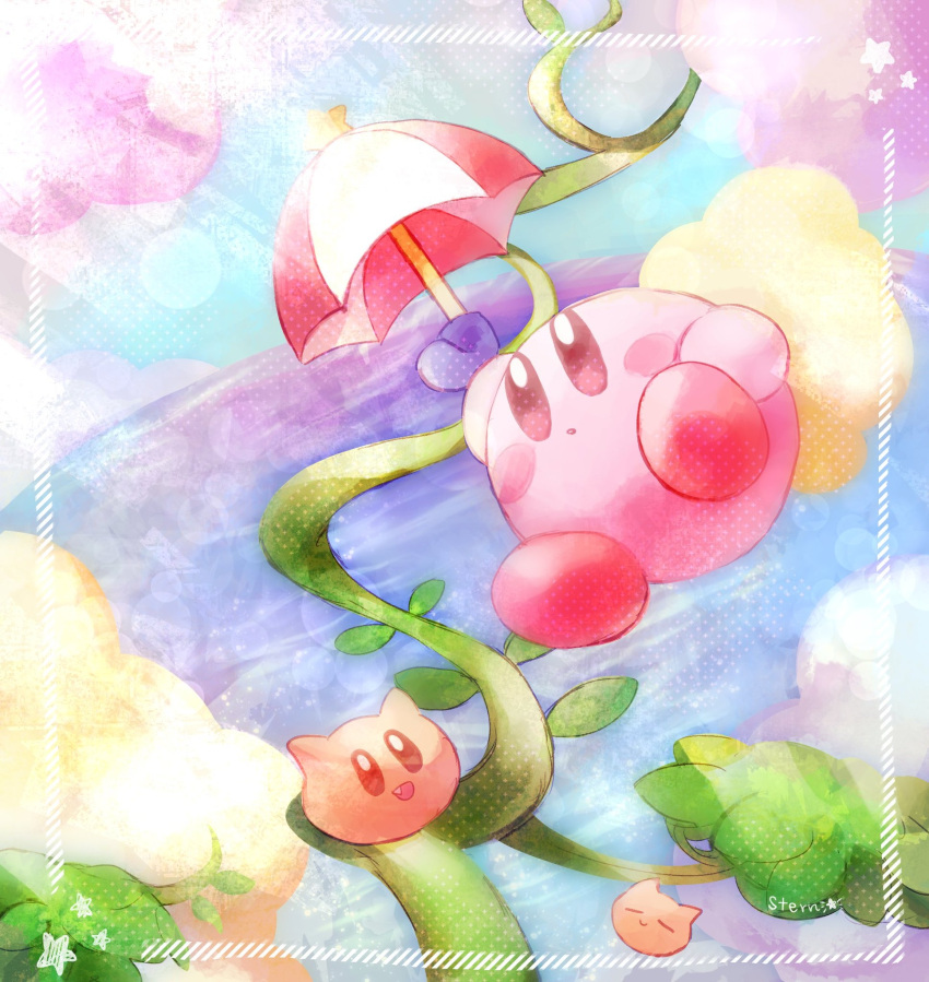 :d, :o, arm_up, artist_name, bean_stalk, blush, blush_stickers, clouds