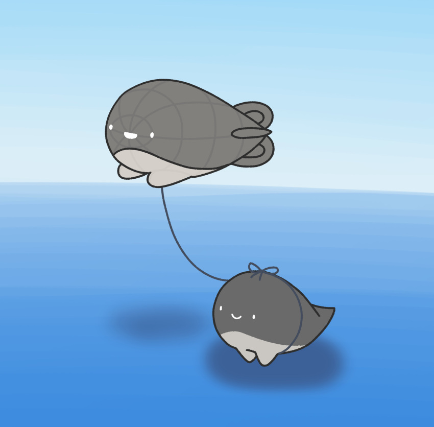 1other, absurdres, abyssal_ship, balloon, blue_background, highres, i-class_destroyer, johnny_(sibatay)