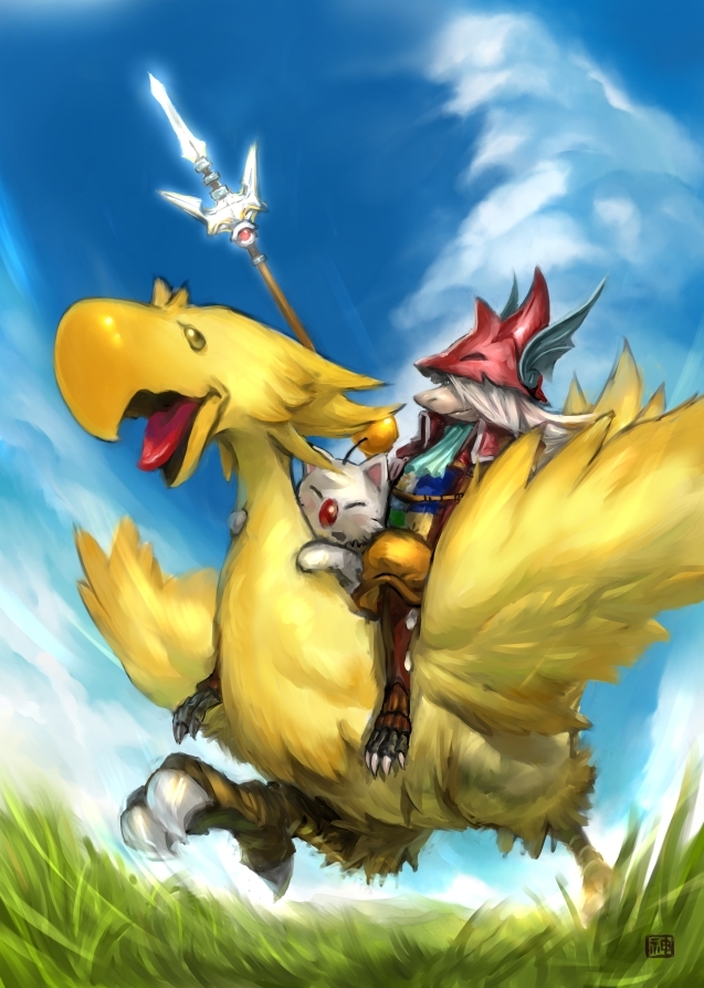 burmecian, chocobo, final_fantasy, final_fantasy_ix, freija_crescent, freya_crescent, hair_over_one_eye, hat