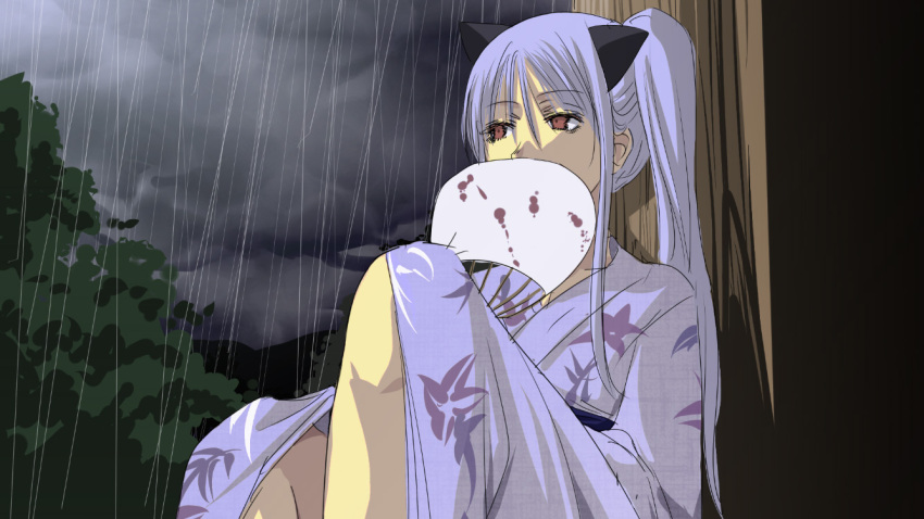 fan, japanese_clothes, kataasa-ko, kimono, mr.romance, original, paper_fan, ragnarok_online