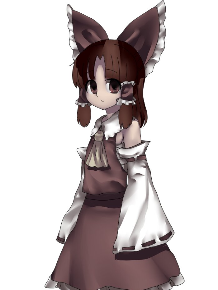 1girl, aaaa_(aaaa480), benikurage_(cookie), bow, brown_bow, brown_eyes, brown_hair, brown_shirt
