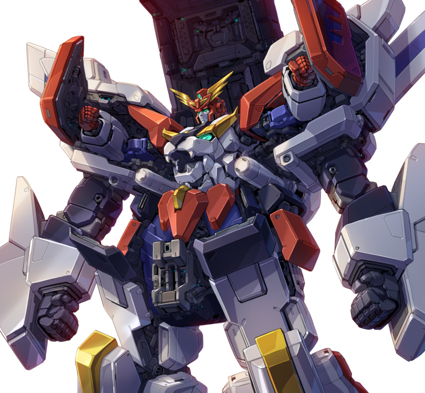 clenched_hands, exkaiser, gattai, highres, king_exkaiser, machinery, mecha, no_humans