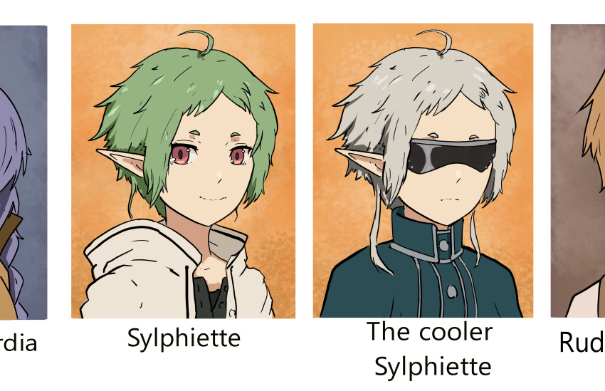 1girl, absurdres, cloak, green_cloak, green_hair, highres, jacket, meme