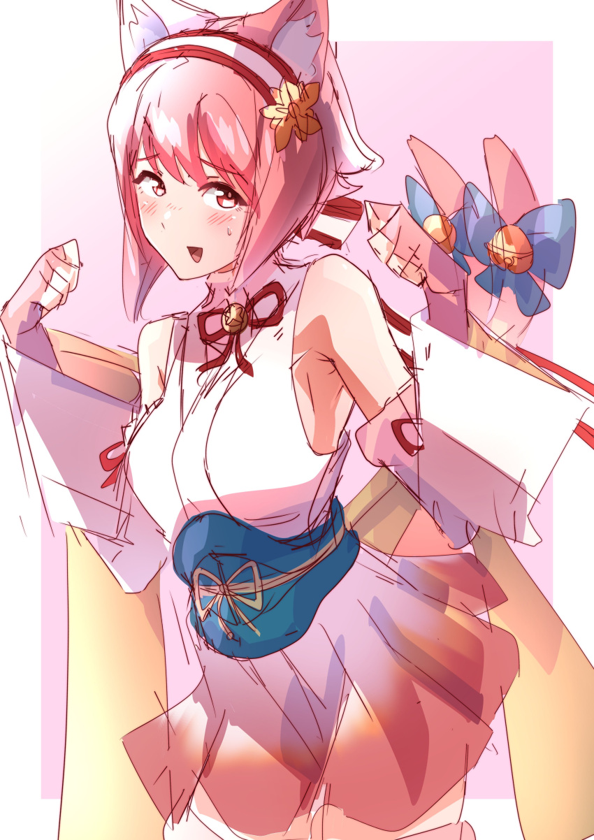 1girl, absurdres, animal_ears, bare_shoulders, cat_ears, cat_tail, dress, fake_animal_ears