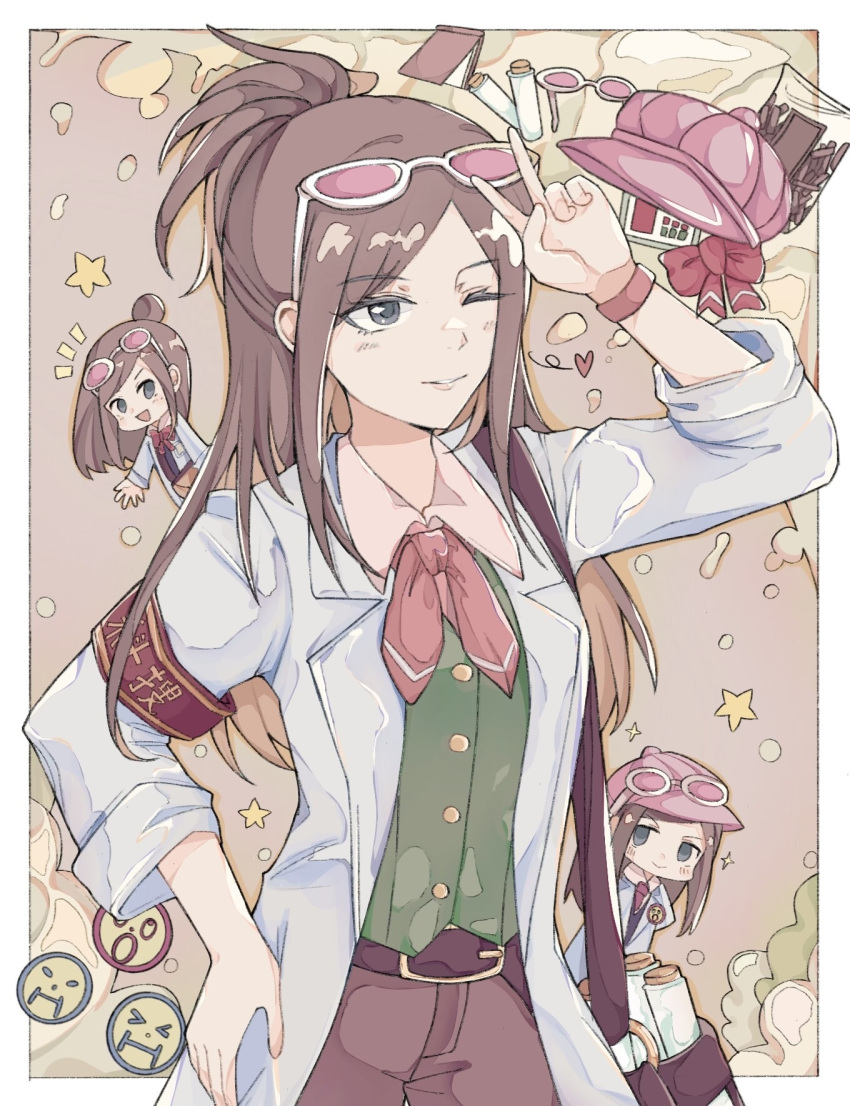 3girls, :d, ace_attorney, ace_attorney_investigations, armband, badge, bag, belt