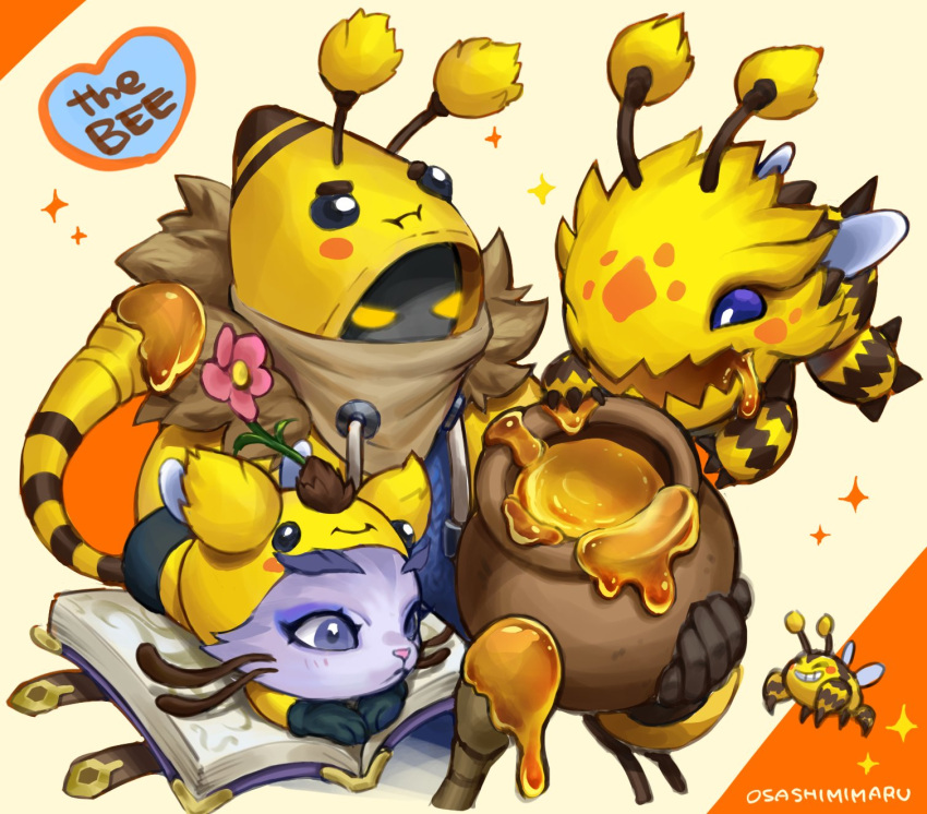 1boy, :d, animal, artist_name, bee, bee'maw, bee_costume, beezahar