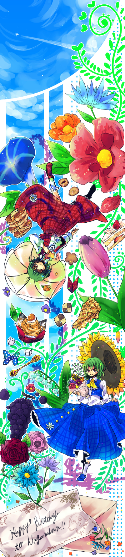 alternate_color, apple_pie, ascot, bad_id, bouquet, cake, clily, condensation_trail