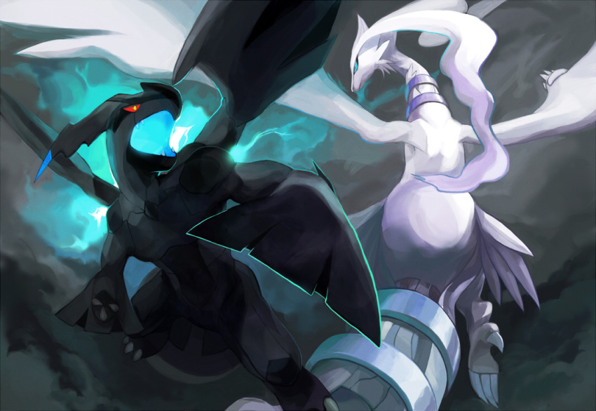 no_humans, oburaato, pokemon, pokemon_(game), pokemon_black_and_white, pokemon_bw, red_sclera, reshiram