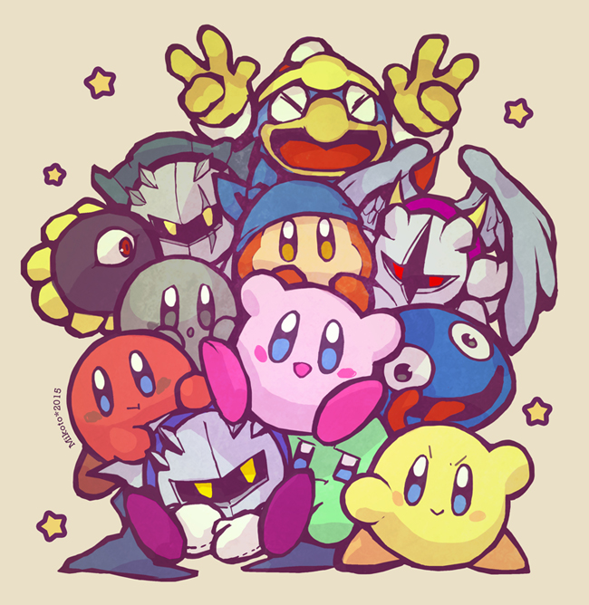 bandana, bandana_waddle_dee, blue_bandana, blue_skin, blush_stickers, cape, colored_skin, dark_matter