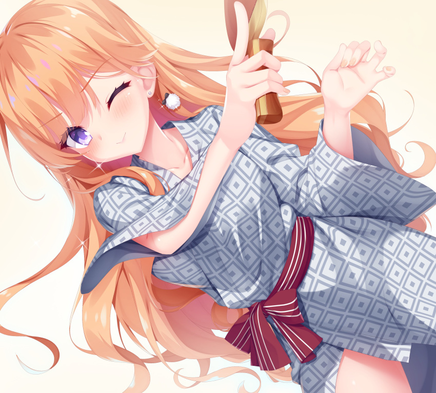 1girl, 8kumagawa_(log), ;), absurdres, black_bow, blush, bow, closed_mouth