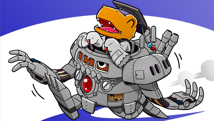 ^_^, agumon_hakase, artist_request, cable, closed_eyes, digimon, digimon_(creature), gauge