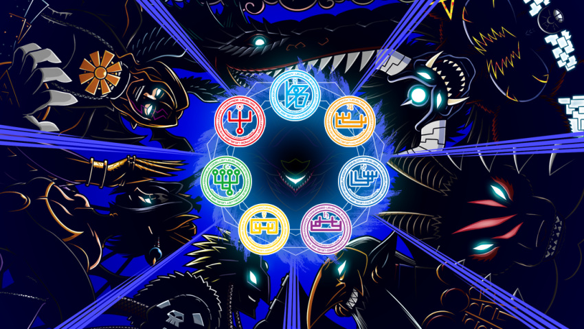 artist_request, barbamon, beelzebumon, belphemon_rage_mode, demon_(digimon), digimon, digimon_(creature), glowing