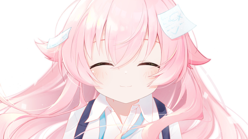 1girl, blue_archive, blush, closed_eyes, closed_mouth, facing_viewer, hair_between_eyes, highres