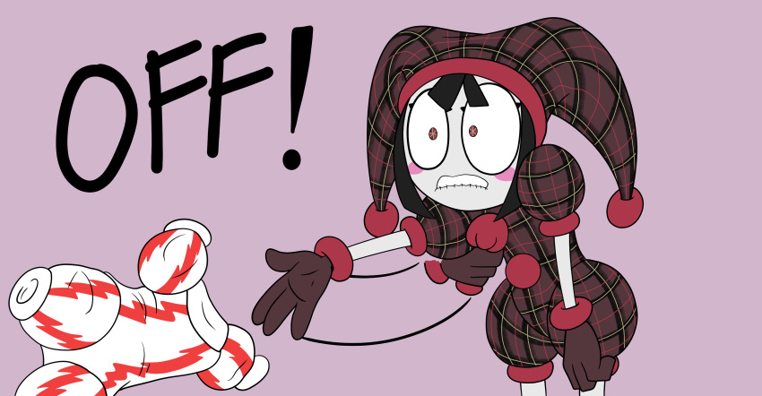 1girl, absurdres, angry, annoyed, biting, black_hair, blunt_bangs, blush_stickers