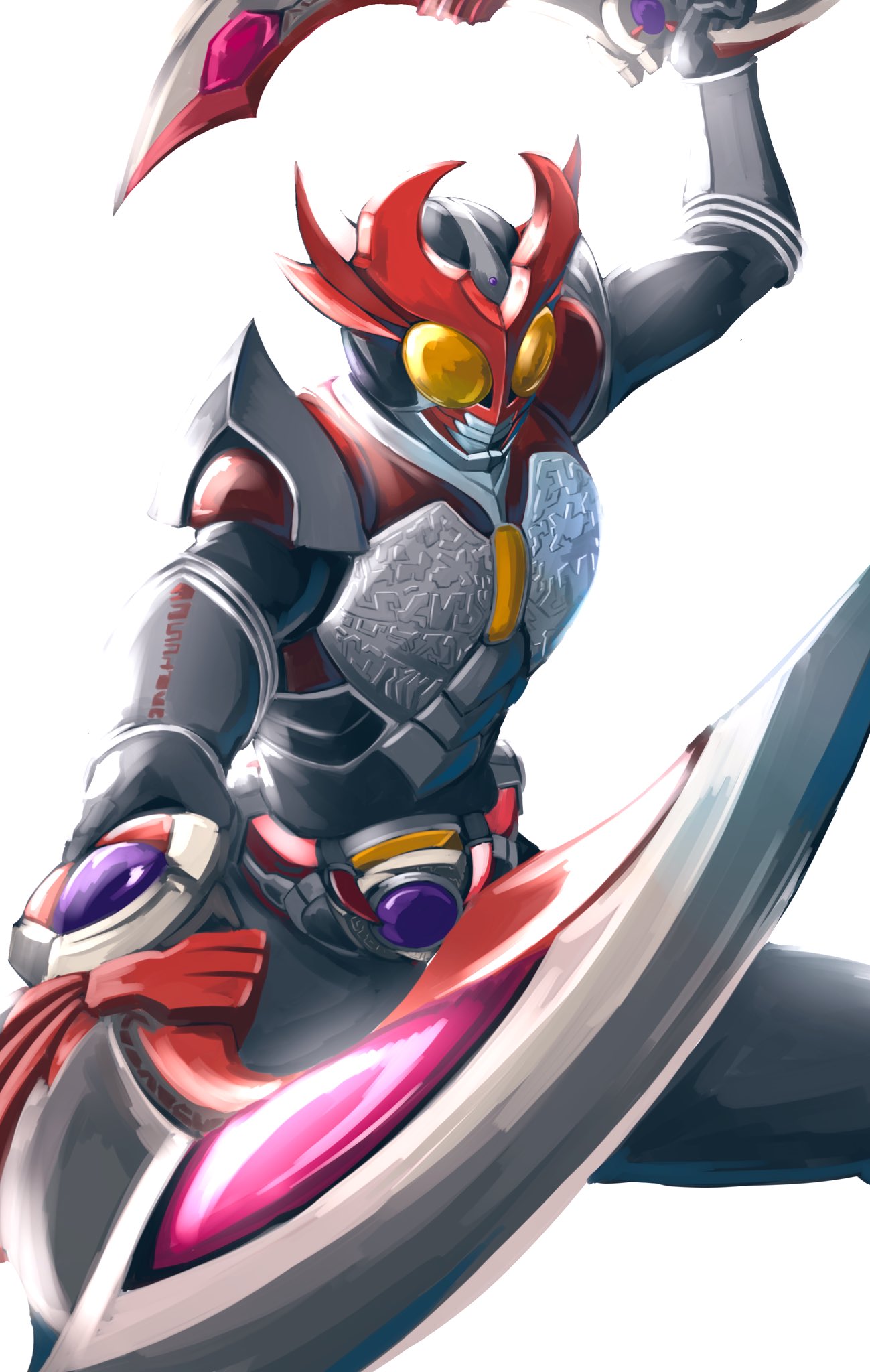 1boy, alternate_costume, armor, commentary, driver_(kamen_rider), dual_wielding, highres, holding