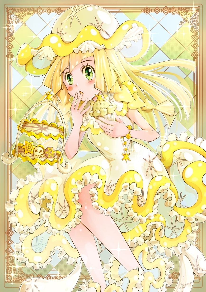 1girl, bead_bracelet, beads, blonde_hair, blunt_bangs, blush, bracelet, braid