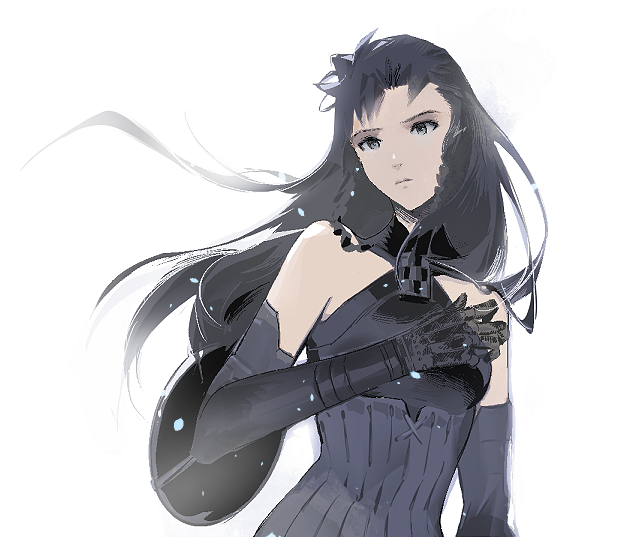 1girl, braid, breasts, callo_merlose, closed_mouth, cofffee, dress, gloves