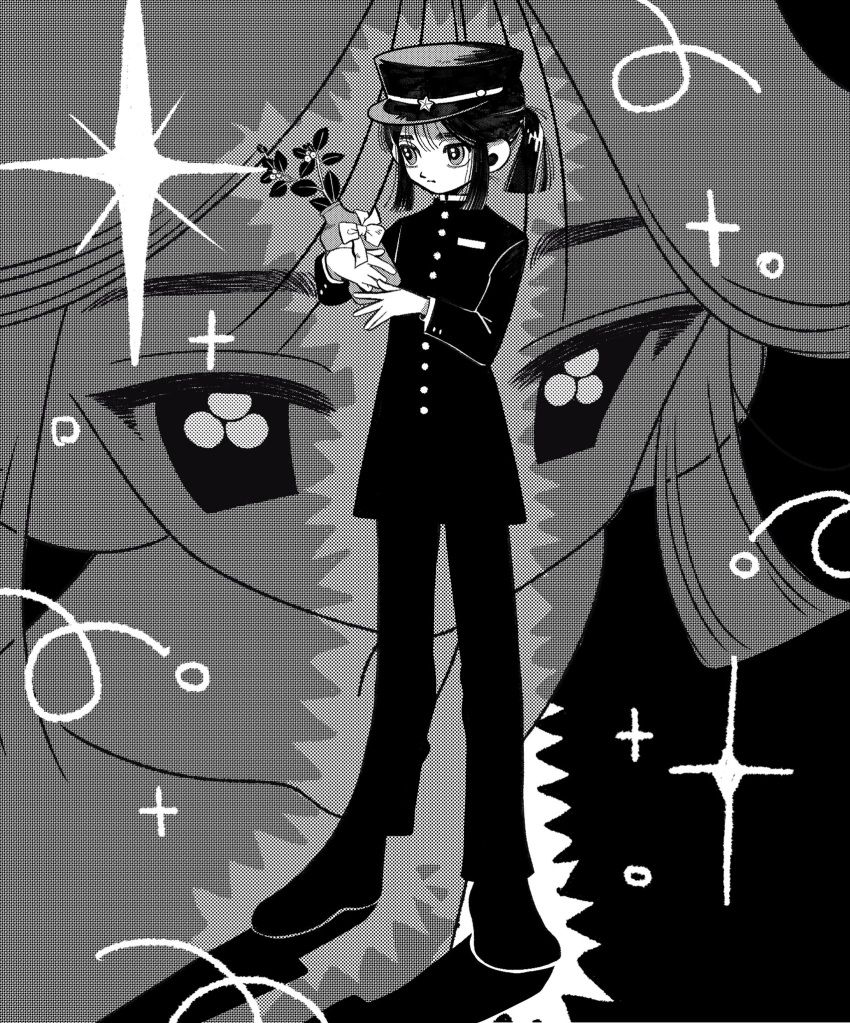 1boy, blunt_ends, buttoned_cuffs, buttons, closed_mouth, full_body, fuminooco, gakuran
